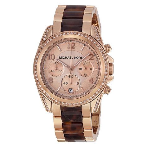 michael kors women's rose gold-tone watch|two tone rose gold watch.